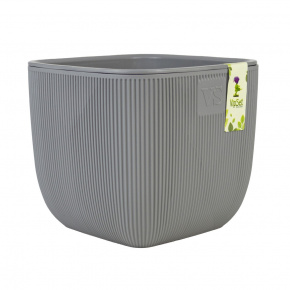 Кашпо Фабио (пластик), D14xH14см, 1,95л, серый в интернет-магазине флористических аксессуаров Азалия Декор