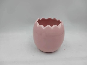 Кашпо Яйцо (керамика), D11xH10,5см, розовый в интернет-магазине флористических аксессуаров Азалия Декор