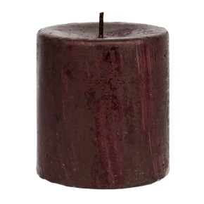 Свеча-столбик Металлик (38 часов), H7,5xD7см, бордовый в интернет-магазине флористических аксессуаров Азалия Декор