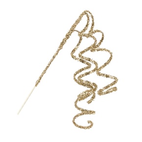 Ветка Спираль с глиттером, 52см, шампань в интернет-магазине флористических аксессуаров Азалия Декор