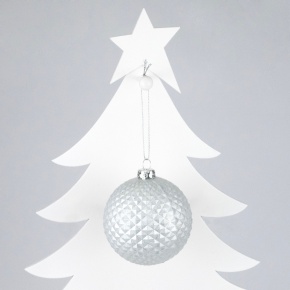 Украшение подвесное Шар (пластик) , D8см, серебряный в интернет-магазине флористических аксессуаров Азалия Декор