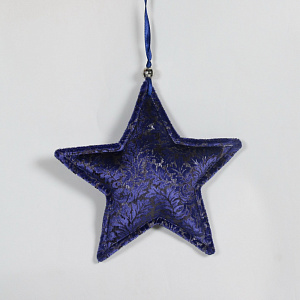 Украшение подвесное Звезда, 15см, темно-синий в интернет-магазине флористических аксессуаров Азалия Декор