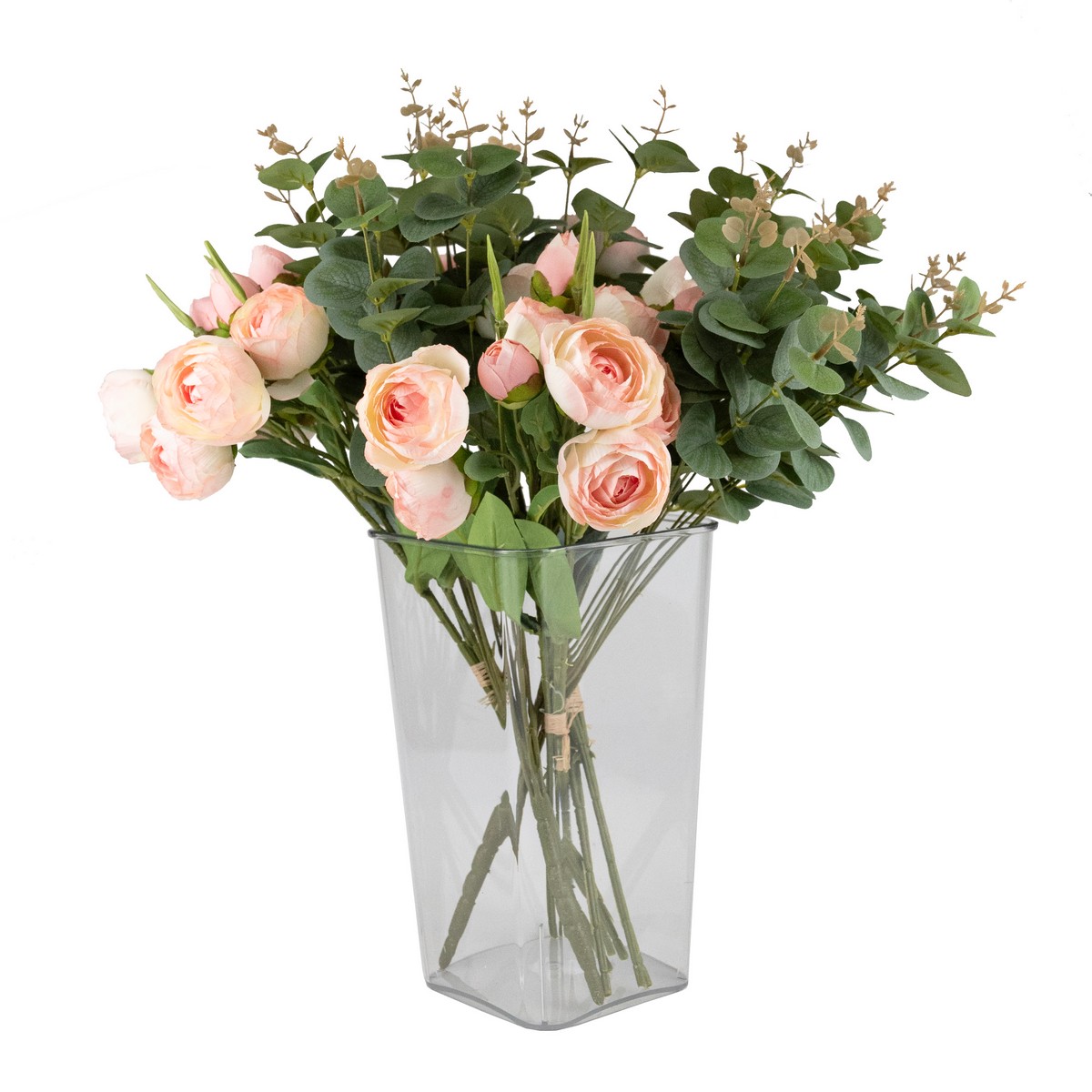 Ваза для срезанных цветов (пластик), 14х14хН24,5 см, прозрачный в интернет-магазине флористических аксессуаров Азалия Декор