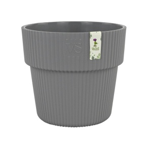 Кашпо со вставкой Алемар (пластик), D17xH16см, 2,4л, серый в интернет-магазине флористических аксессуаров Азалия Декор
