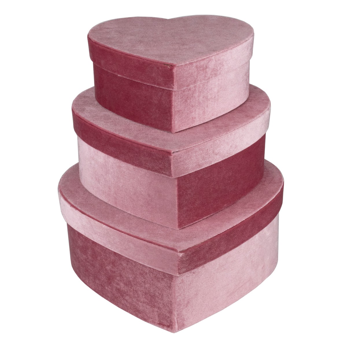 Набор коробок Сердце 3шт., 30х27,5х6,6см, розовый в интернет-магазине флористических аксессуаров Азалия Декор