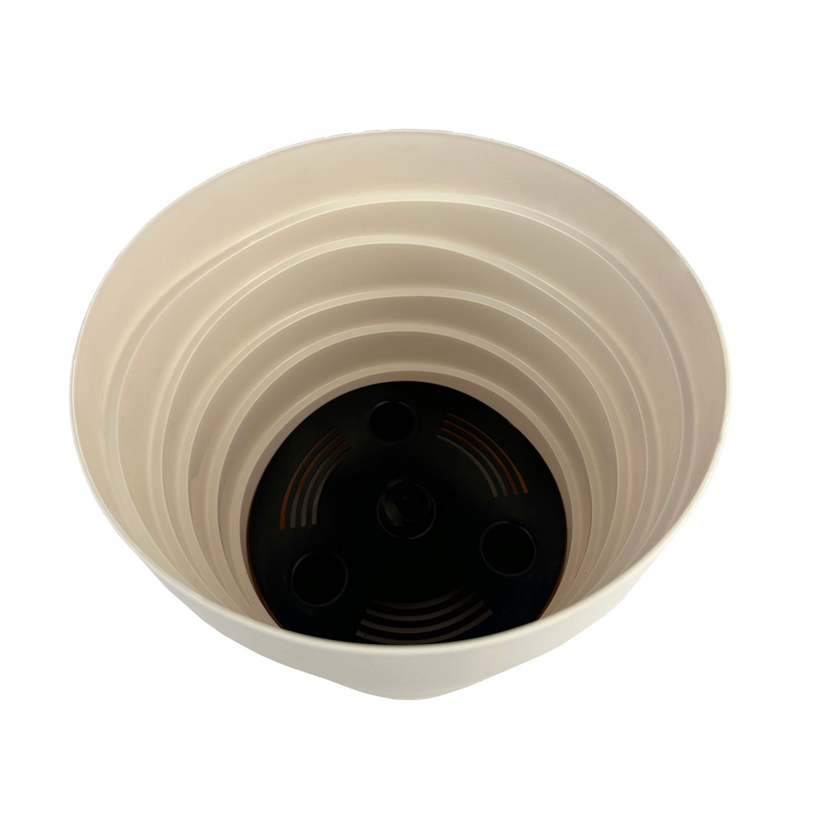 Кашпо Бархан (пластик), D18xH17см, 2,25л, кремовый в интернет-магазине флористических аксессуаров Азалия Декор