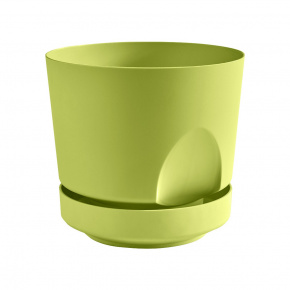 Цв. горшок Тренд (пластик), D12xH11см, 0,8л, зеленый в интернет-магазине флористических аксессуаров Азалия Декор