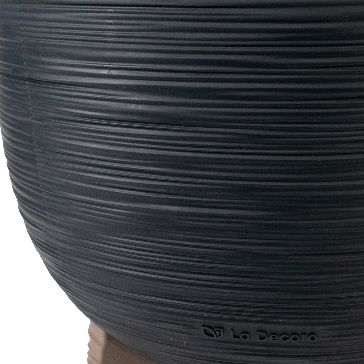 Кашпо на ножках со вставкой Ля Декоро (пластик), D32xH24см, 9,8л, антрацитовый в интернет-магазине флористических аксессуаров Азалия Декор