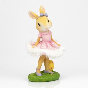 Сувенир Кролик (полирезин), H17x8х7см, розовый в интернет-магазине флористических аксессуаров Азалия Декор