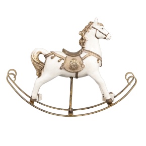 Сувенир Лошадка (полирезин), Н18х21х5,5см, белый/шампань в интернет-магазине флористических аксессуаров Азалия Декор