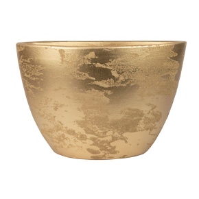 Кашпо Лодка (керамика), D23xН15см, золотой в интернет-магазине флористических аксессуаров Азалия Декор
