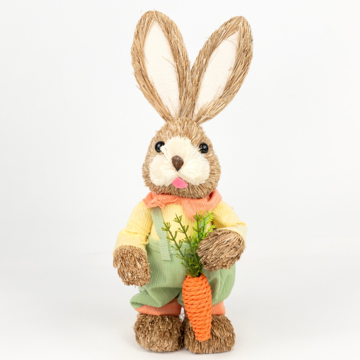 Сувенир Заяц Мальчик/Девочка (пенопласт/трава), H35см, в асс., коричневый в интернет-магазине флористических аксессуаров Азалия Декор