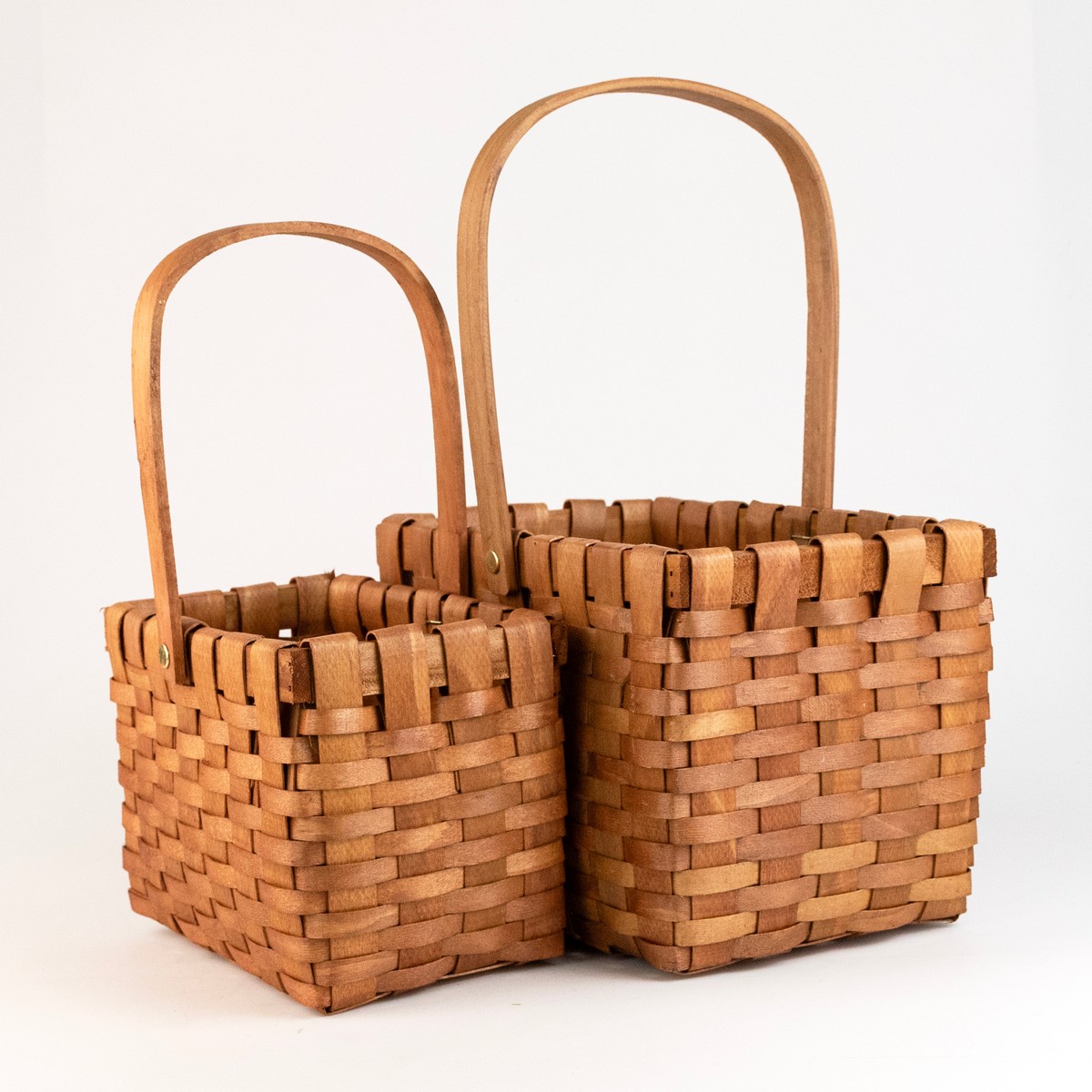 Набор корзин плетеных 2шт. (секвойя), 25x16x16xH38см, светло-коричневый в интернет-магазине флористических аксессуаров Азалия Декор