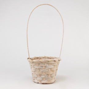 Корзина плетеная (бамбук), D13х9хH30см, белый в интернет-магазине флористических аксессуаров Азалия Декор