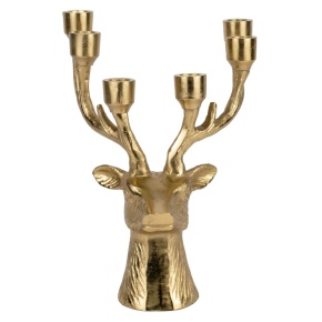 Подсвечник Олень (металл), H33x26x26см, золотой в интернет-магазине флористических аксессуаров Азалия Декор