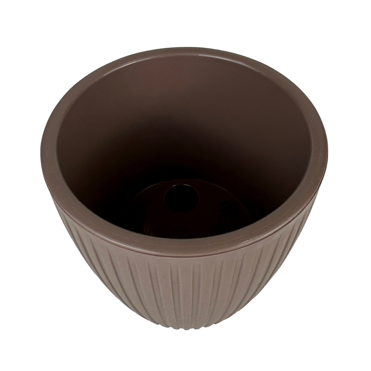 Кашпо со вставкой Эви (пластик), D14xH12,8см, 1,5л, коричневый в интернет-магазине флористических аксессуаров Азалия Декор