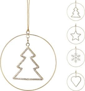 Украшение подвесное (металл), H12хD13см, в асс, золотой в интернет-магазине флористических аксессуаров Азалия Декор