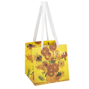 Пакет подарочный Флора (крафт), 25x25x25см (в уп. 2шт.), желтый в интернет-магазине флористических аксессуаров Азалия Декор