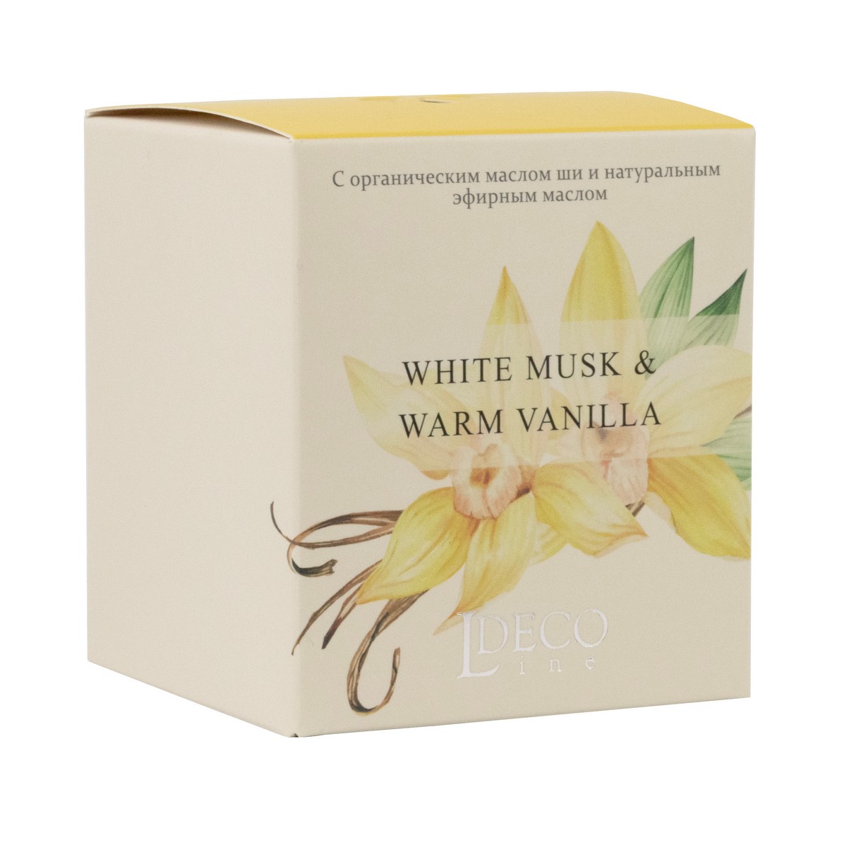 Свеча в стакане с ароматом Мускуса и ванили (30 часов, стекло), D7,5xH8,5см, прозрачный в интернет-магазине флористических аксессуаров Азалия Декор