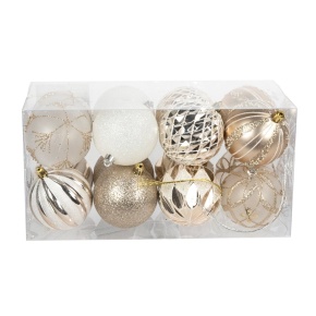 Набор шаров в тубе 16шт. (пластик), D8см, шампань в интернет-магазине флористических аксессуаров Азалия Декор