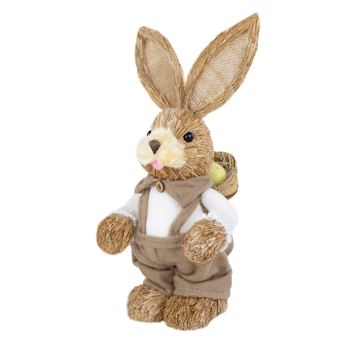 Сувенир Заяц Мальчик/Девочка (пенопласт/трава), H35см, в асс., коричневый в интернет-магазине флористических аксессуаров Азалия Декор