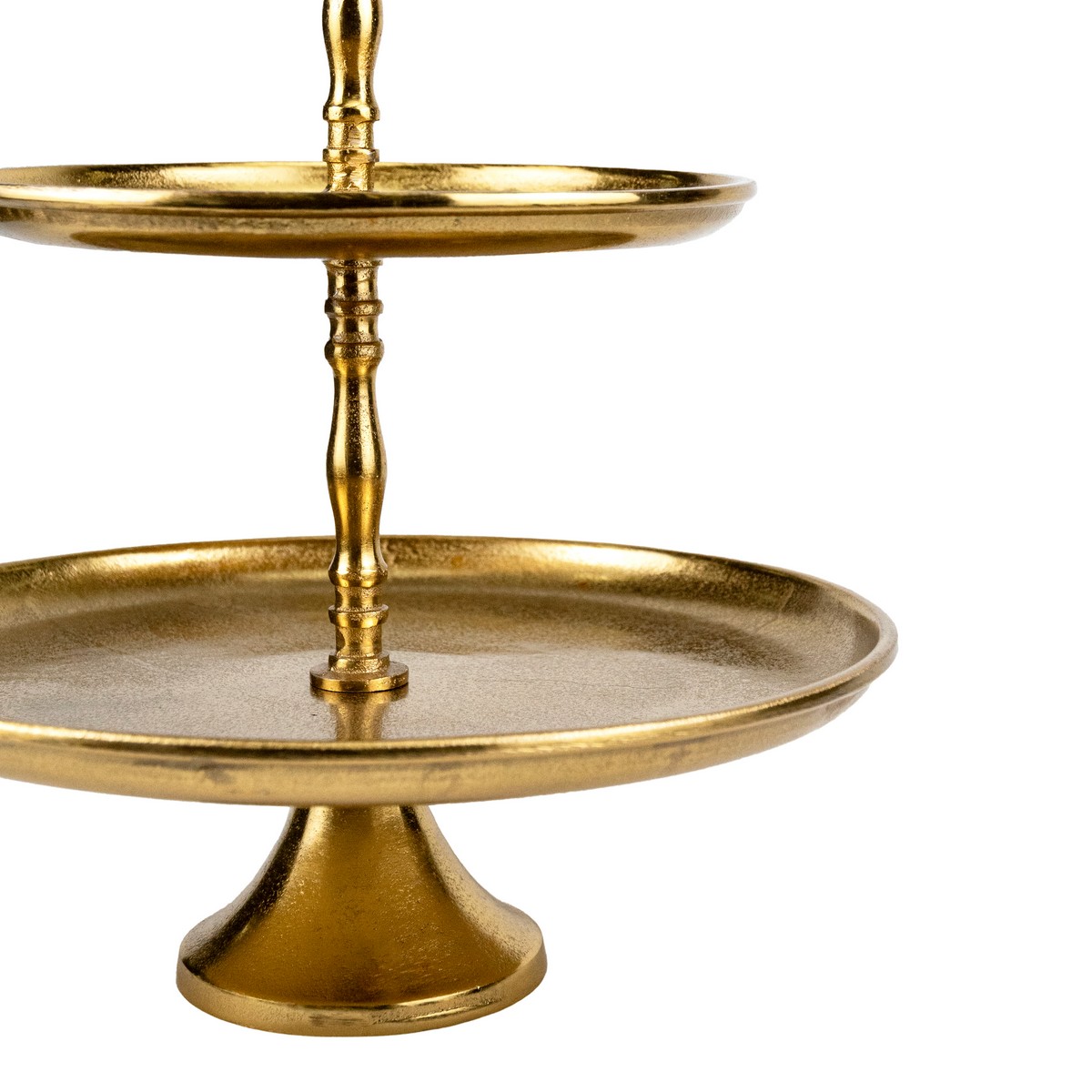 Подставка 2 яруса круглая (металл), Н40хD34см, золотой в интернет-магазине флористических аксессуаров Азалия Декор