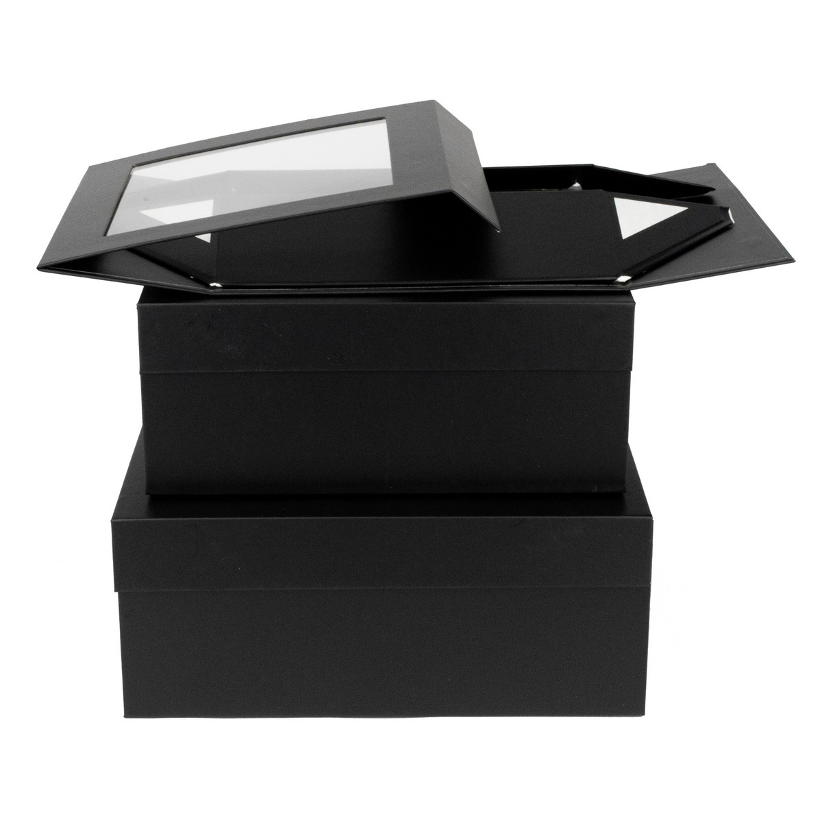 Набор коробок подарочных квадратных 3шт., 26,5х25,5хН11,2см, черный в интернет-магазине флористических аксессуаров Азалия Декор