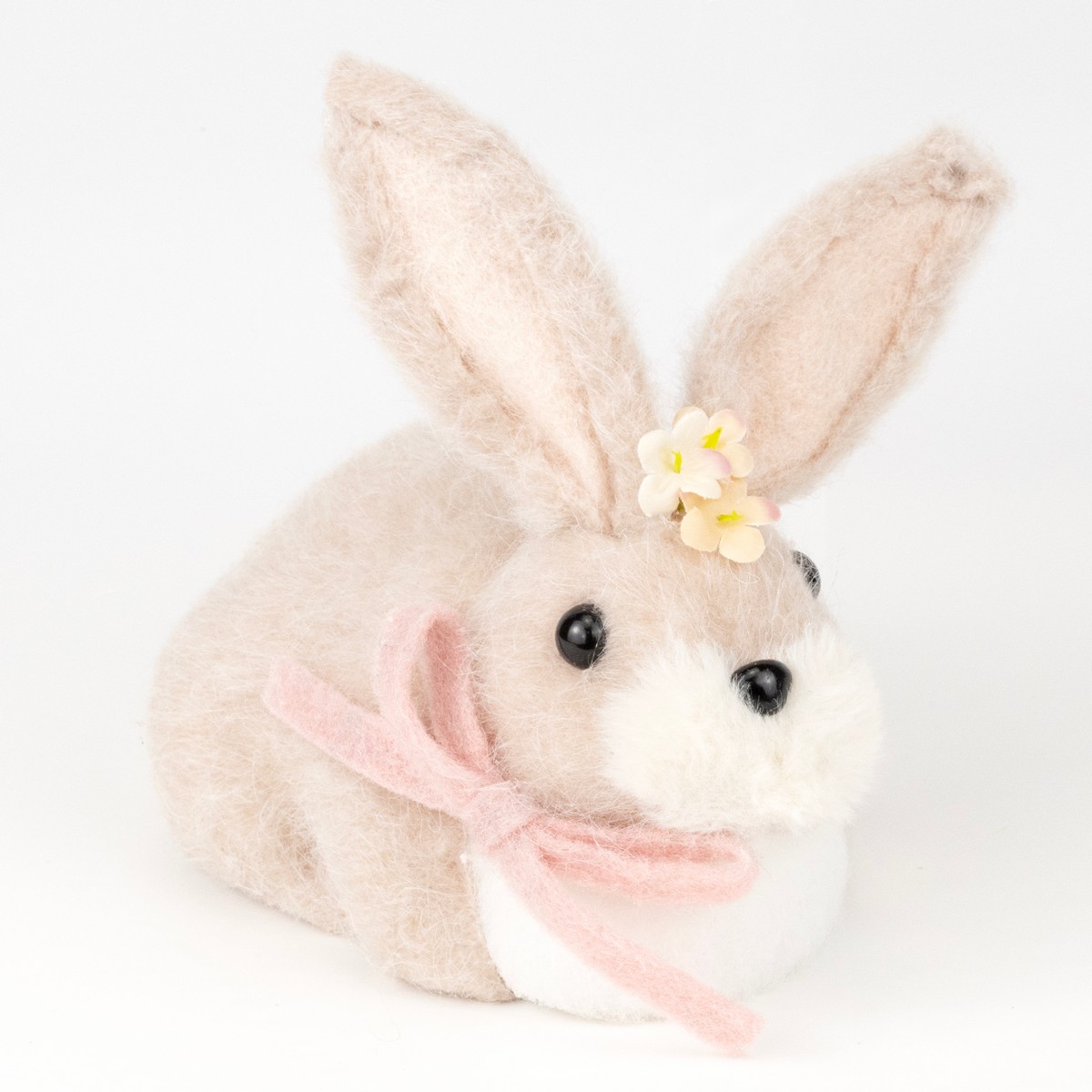 Сувенир Заяц (пенопласт/текстиль), H17x20x13см, кремовый в интернет-магазине флористических аксессуаров Азалия Декор