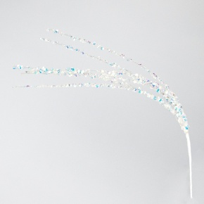 Украшение подвесное с глиттером (пластик), 40см, белый в интернет-магазине флористических аксессуаров Азалия Декор