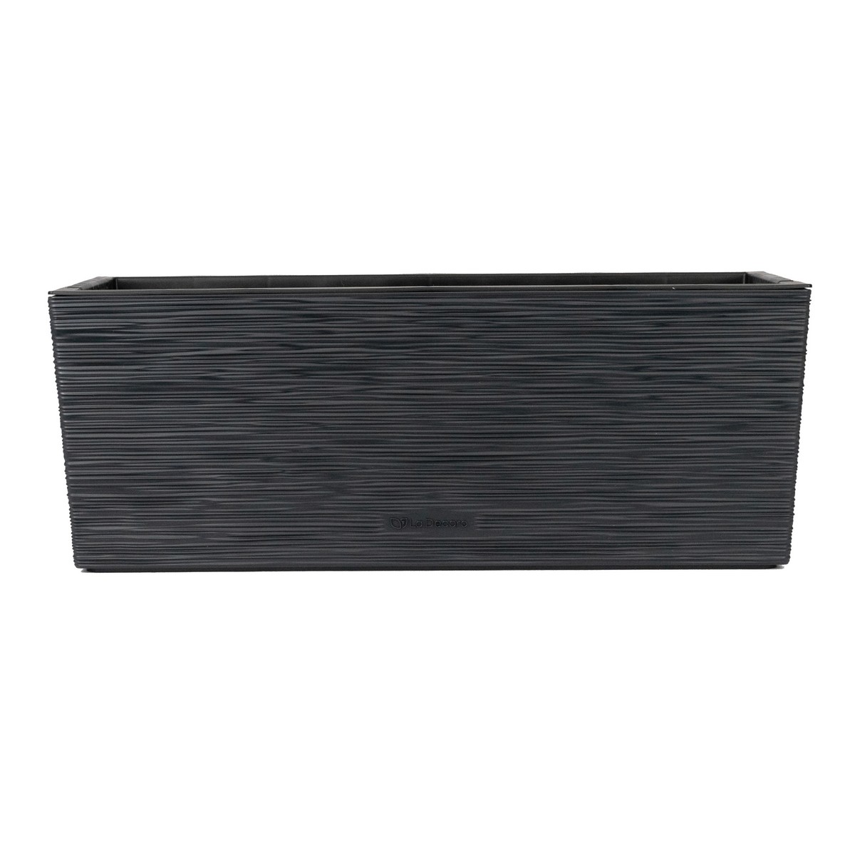 Кашпо балконное со вставкой Ля Декоро (пластик), 50,5х19,5xH19см, 10л, антрацитовый в интернет-магазине флористических аксессуаров Азалия Декор