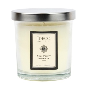 Свеча в стакане с ароматом Розового пиона (20 часов, стекло), D7xH8см, прозрачный в интернет-магазине флористических аксессуаров Азалия Декор