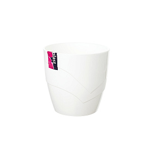 Кашпо Грация со вставкой (пластик), D13хH13см, 1,2л, белый в интернет-магазине флористических аксессуаров Азалия Декор