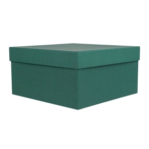 Коробка подарочная квадратная, 20х20х10 см, изумрудный в интернет-магазине флористических аксессуаров Азалия Декор
