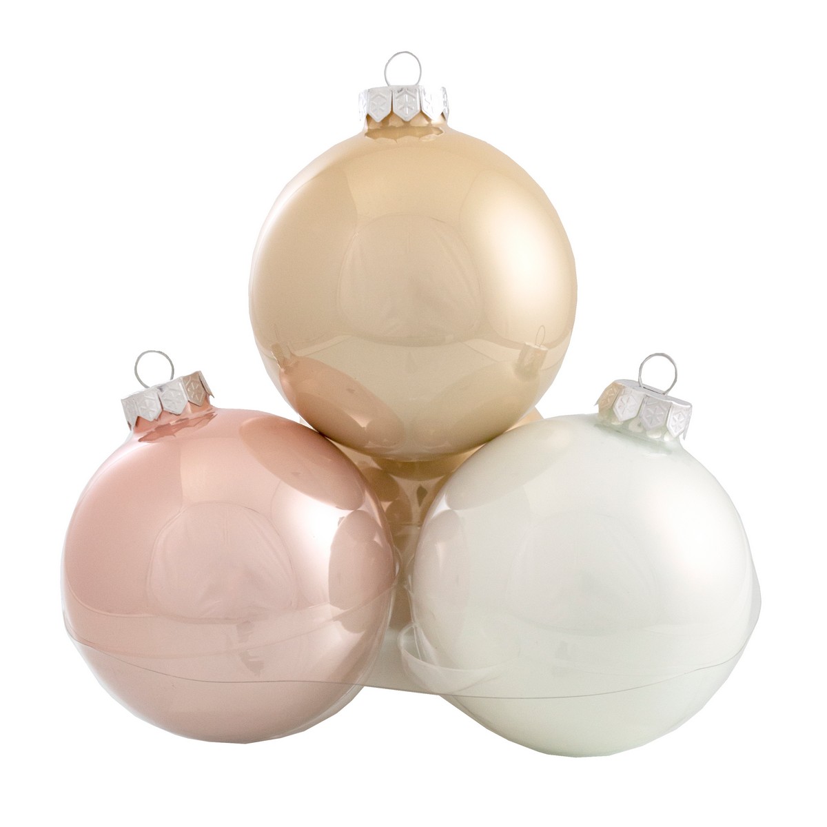 Набор шаров 6шт. в тубе (стекло), D10см, микс бел./роз. в интернет-магазине флористических аксессуаров Азалия Декор