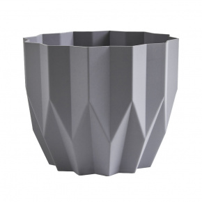 Кашпо Геометрия (пластик), D13xH16см, 0,8л, серый в интернет-магазине флористических аксессуаров Азалия Декор