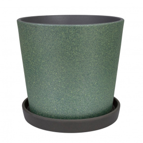 Цв. горшок с поддоном Грильяж (бетон), D17xH15см, 2,28л, зеленый в интернет-магазине флористических аксессуаров Азалия Декор