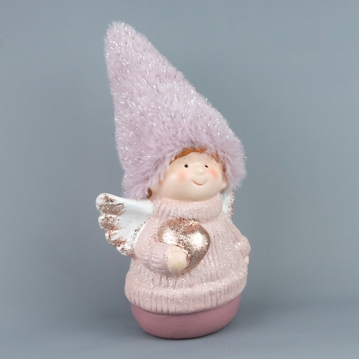 Сувенир Ангел (керамика), Н13х10,5х7см, розовый в интернет-магазине флористических аксессуаров Азалия Декор