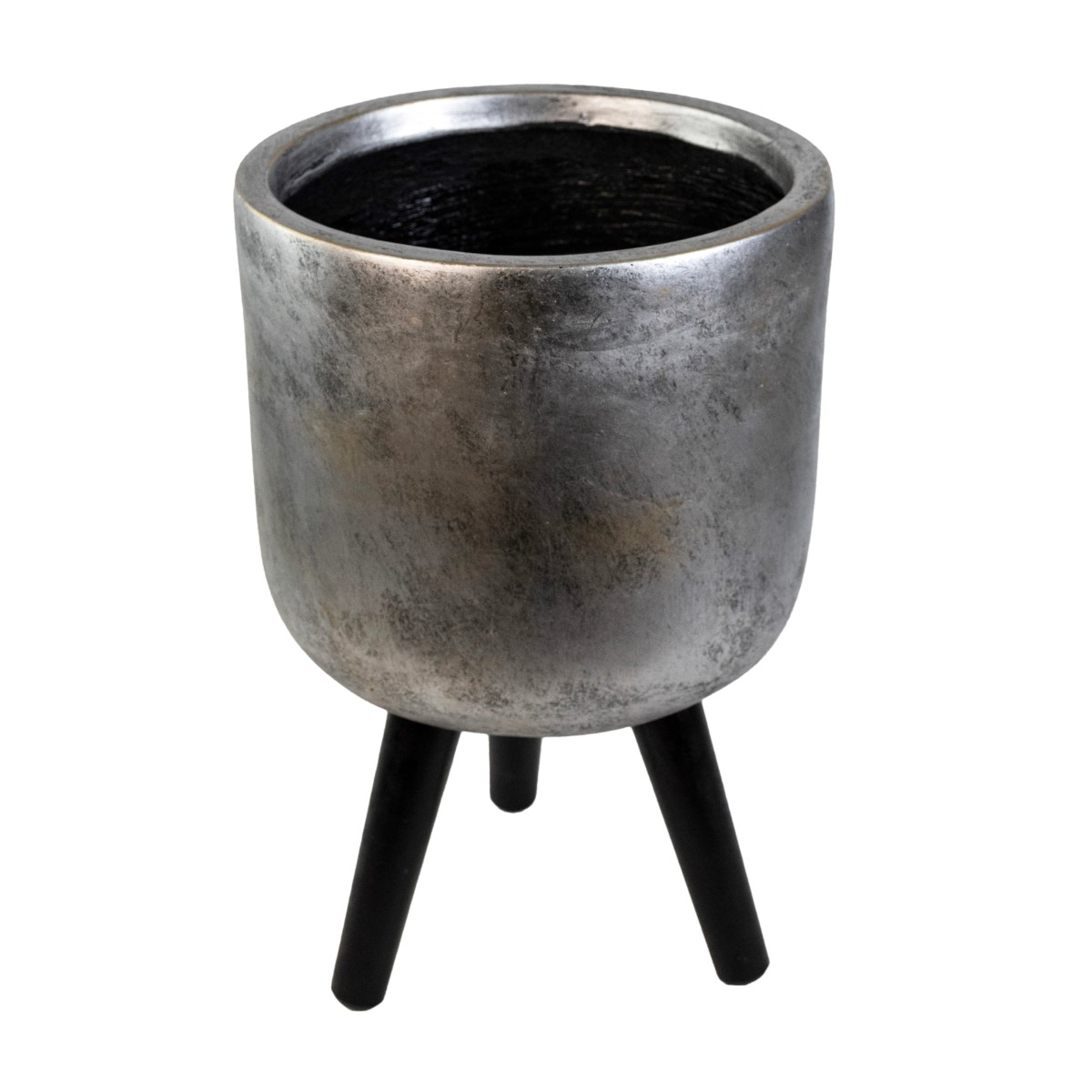 Кашпо на подставке Стоун (файбергласс), D30xH50см, серебряный в интернет-магазине флористических аксессуаров Азалия Декор