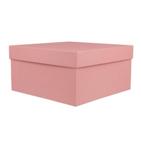 Коробка подарочная квадратная, 20х20х10 см, розовый в интернет-магазине флористических аксессуаров Азалия Декор