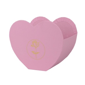 Кашпо для цветов Сердце, 13,4x9xH11,3см, розовый в интернет-магазине флористических аксессуаров Азалия Декор