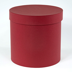 Коробка подарочная круглая, D20xH20 см, бордовый в интернет-магазине флористических аксессуаров Азалия Декор