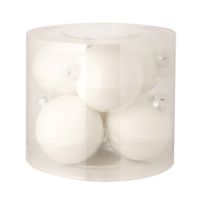 Набор шаров 6шт. в тубе (стекло), D10см, в асс., бел. в интернет-магазине флористических аксессуаров Азалия Декор