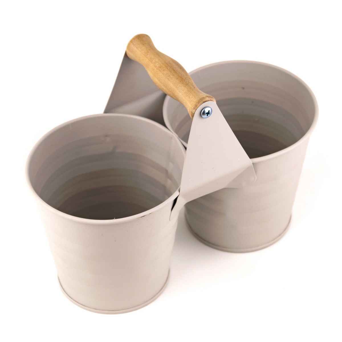 Кашпо двойное Линии (металл), 22х11хH10,5/H17см, бежевый в интернет-магазине флористических аксессуаров Азалия Декор