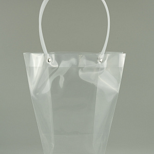 Пакет для цветов (пластик), 24х11х26см (в уп. 10шт.), прозрачный в интернет-магазине флористических аксессуаров Азалия Декор