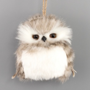 Украшение подвесное Сова (пенопласт/текстиль), 9х7x9см, коричневый в интернет-магазине флористических аксессуаров Азалия Декор