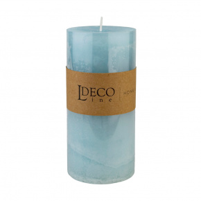 Свеча-столбик с ароматом Белый чай (80 часов), H15xD7см, голубой в интернет-магазине флористических аксессуаров Азалия Декор