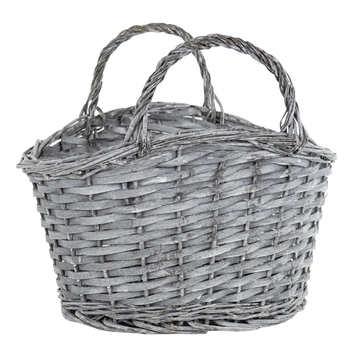 Набор корзин плетеных 2шт. (ива), D39х25х19х24х33см/ D34х20х17х22х30см, серый в интернет-магазине флористических аксессуаров Азалия Декор