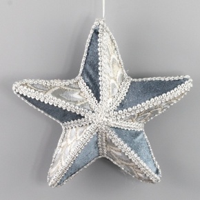 Украшение подвесное Звезда, 15х5х15см, серый в интернет-магазине флористических аксессуаров Азалия Декор