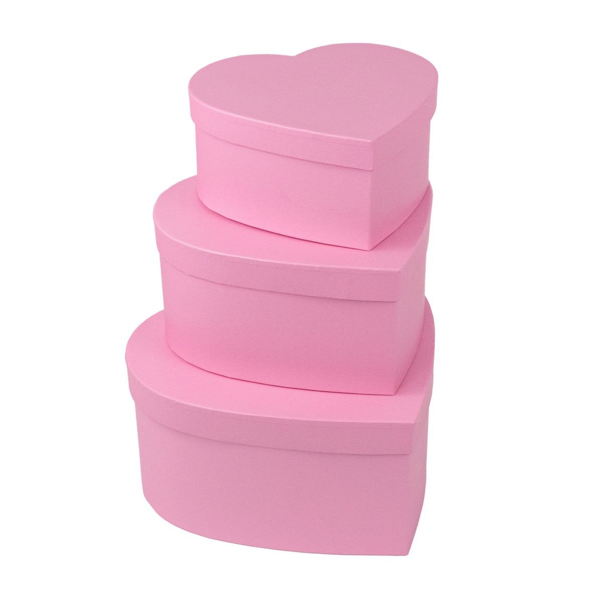 Набор коробок Сердце 3шт. (картон), 28,3x25,8xH13,5см, розовый в интернет-магазине флористических аксессуаров Азалия Декор