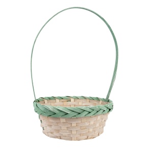 Корзина плетеная (бамбук), 23x17x10хH36см, зеленый в интернет-магазине флористических аксессуаров Азалия Декор